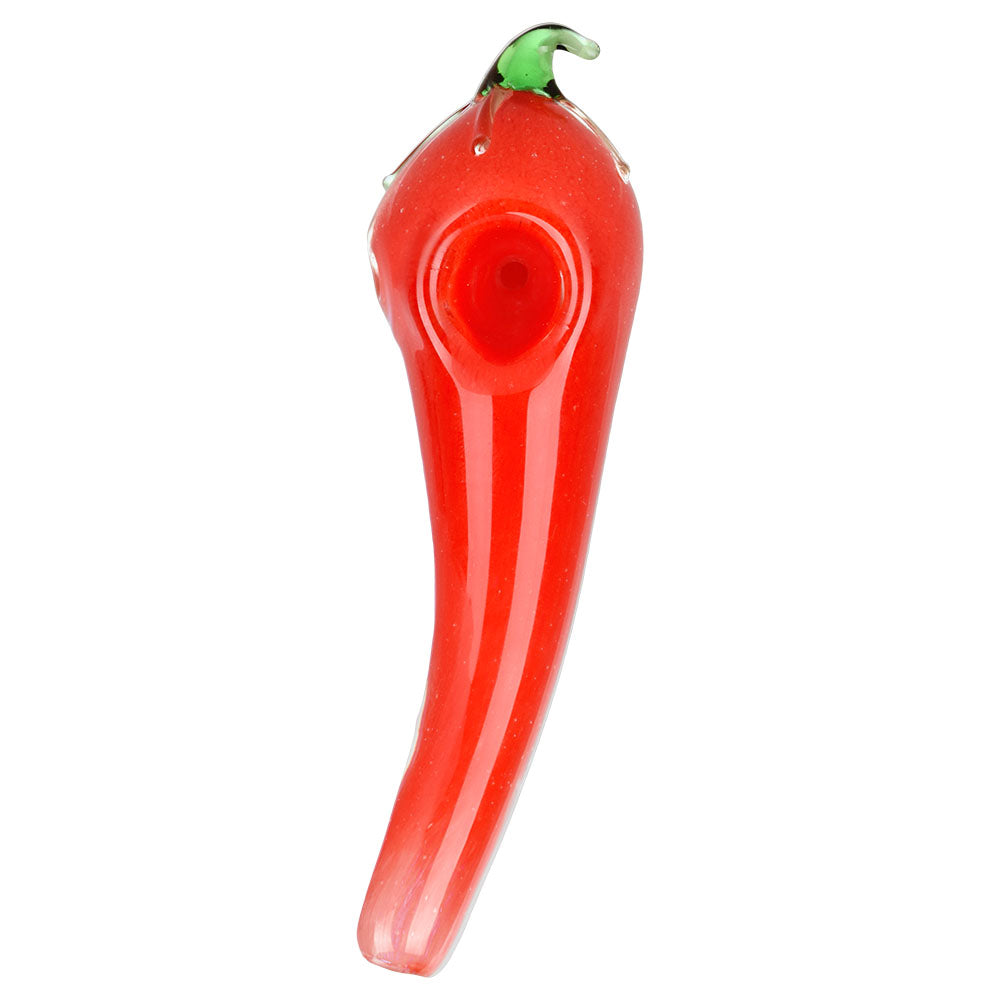 Chameleon Glass Chili Pepper Pipe - 4.75" Borosilicate Glass - Front View