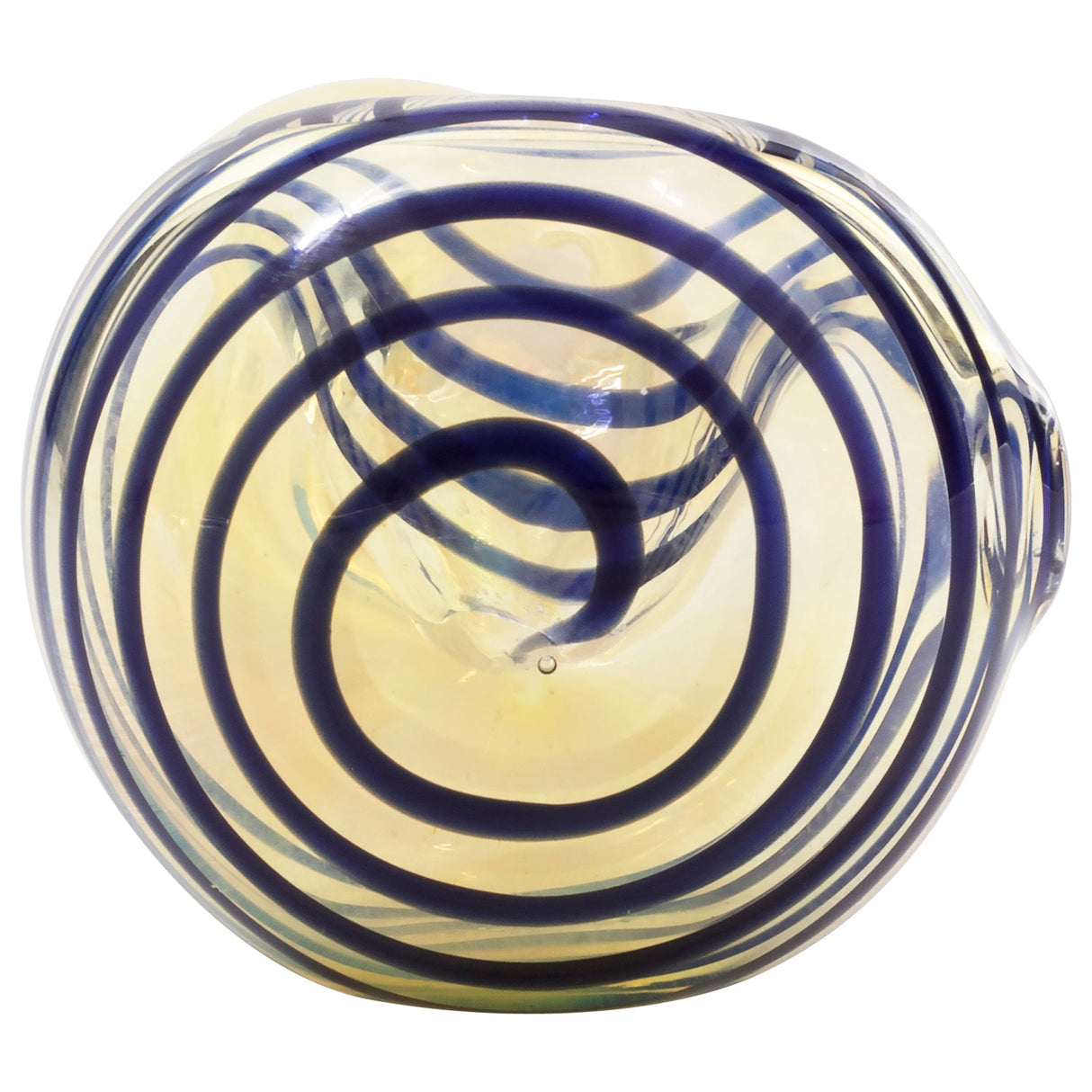 LA Pipes Spiral-Head Color Changing Glass Spoon Pipe, 3.5" Length, Top View