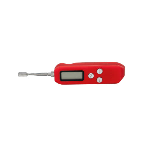 Stache Products Digitul Microdose Scale in Red, Portable Pocket Size, Front View on White Background