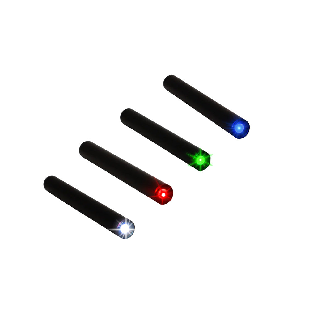 Stache Products Flashlight 510 VV Batteries in Black, showcasing LED indicators, portable design