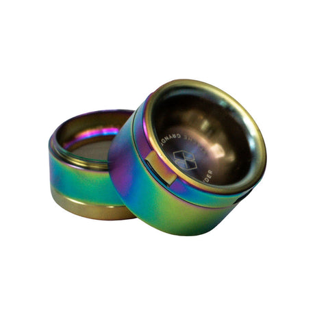 Stache Products Grynder - 4pc 2.5" Compact Steel Grinder in Rainbow, Open View