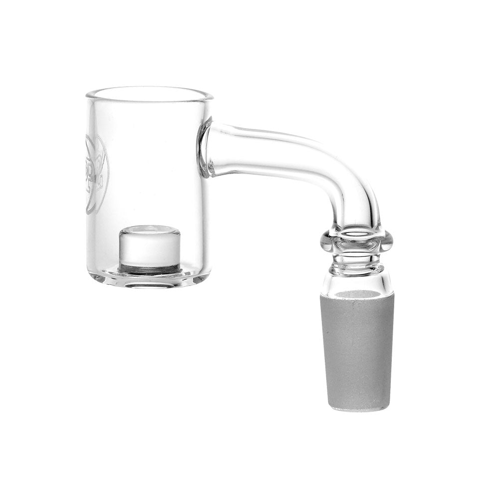 Stache Products 14mm Male Quartz Banger for Dab Rigs, Clear, 90 Degree Joint, Side View