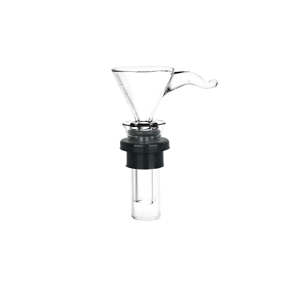 Clear Borosilicate Glass Bong Stem & Slide Set for Dry Herbs, 14mm Joint - Front View