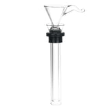 Clear Borosilicate Glass Bong Stem & Slide Set, 14mm Joint, Front View on White Background
