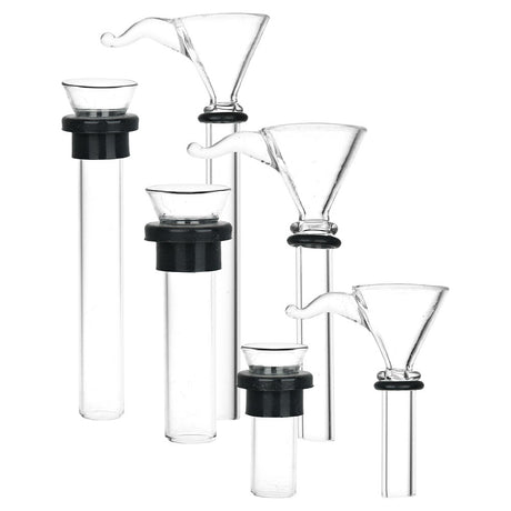 Clear borosilicate glass stem and slide set for soft glass pipes, 14mm, ideal for dry herbs