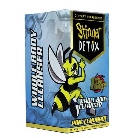 Stinger Detox Whole Body Cleanser 8oz in Pink Lemonade flavor, front view on white background