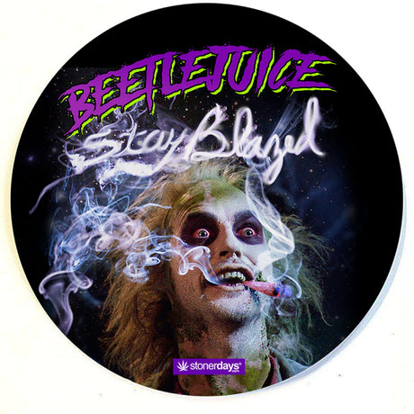 StonerDays Beetlejuice Dab Mat with vibrant graphics, 8" silicone rubber, top view