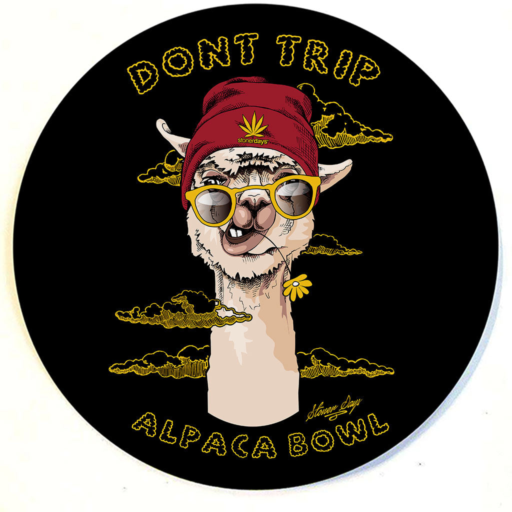 StonerDays Don't Trip Alpaca Bowl Dab Mat, 8" round silicone mat with rubber backing for stability