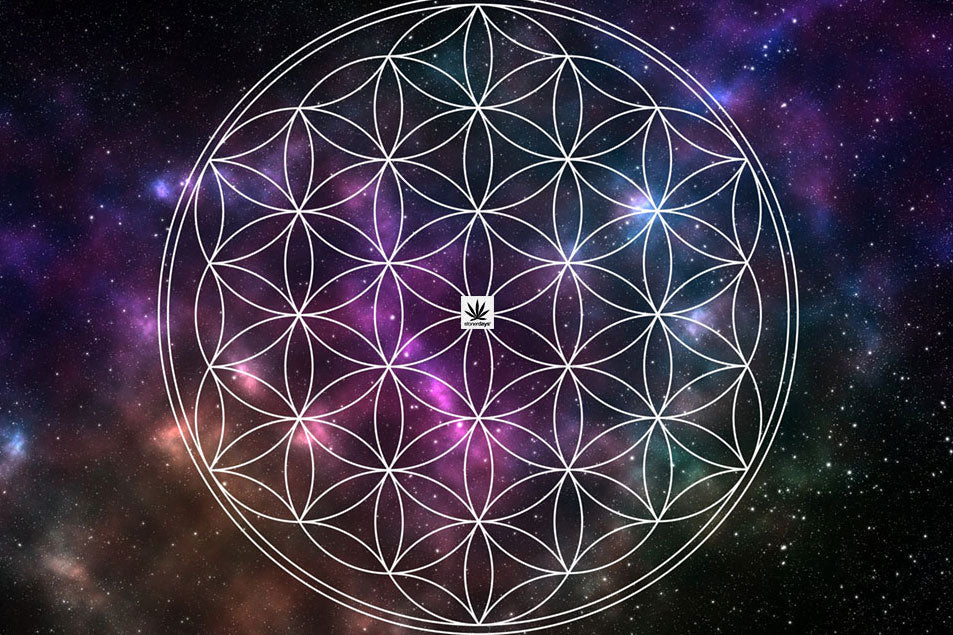 StonerDays Flower of Life Space Dab Mat, 12" x 8" Polyester, Cosmic Design