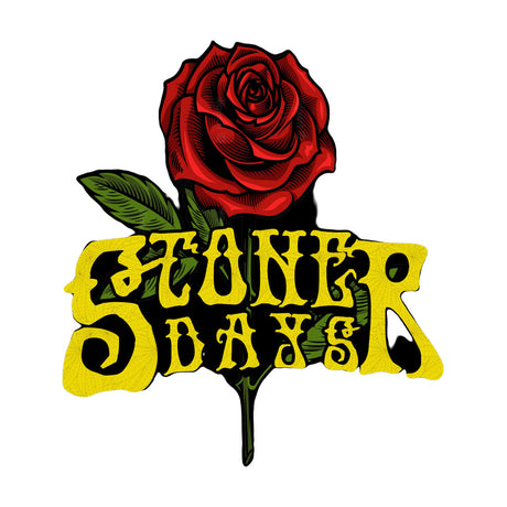 StonerDays Grateful Dabs Women's Crop Top Hoodie Logo with Red Rose