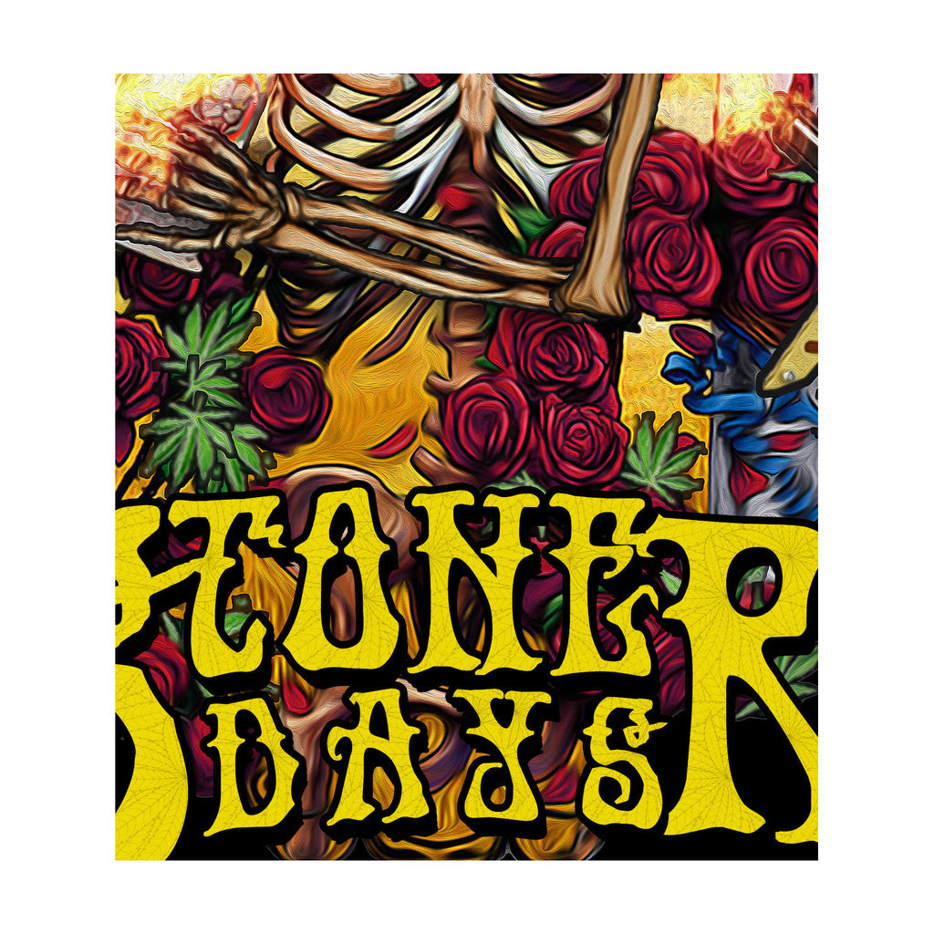 StonerDays Grateful Dabs Racerback Tank Top with vibrant cannabis and skeleton design