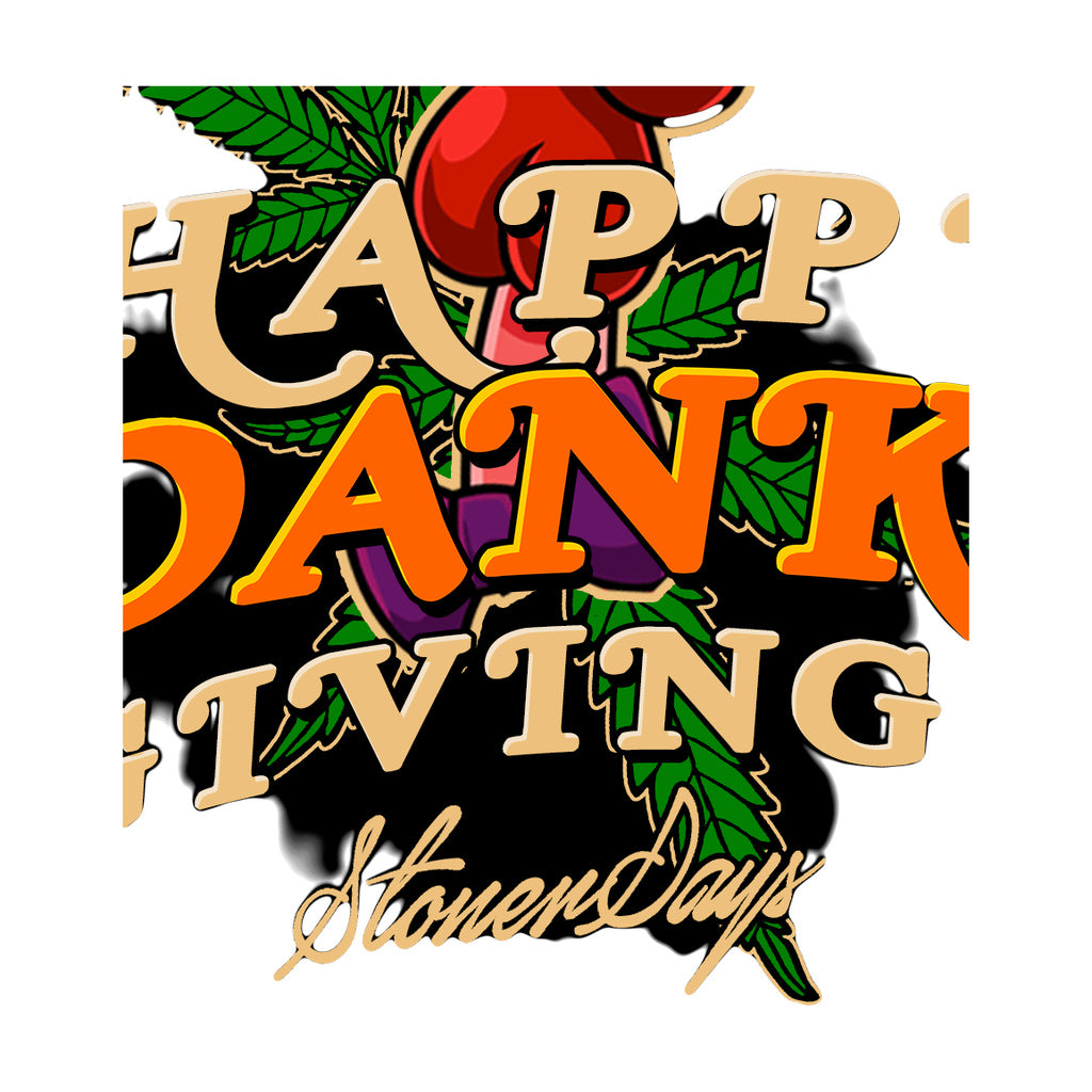 StonerDays Happy Danksgiving orange crop top hoodie with cotton material