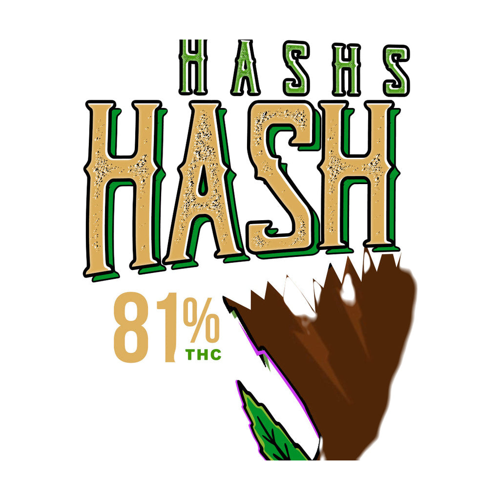 StonerDays Hash Rosin White Tee design close-up featuring 81% THC graphic