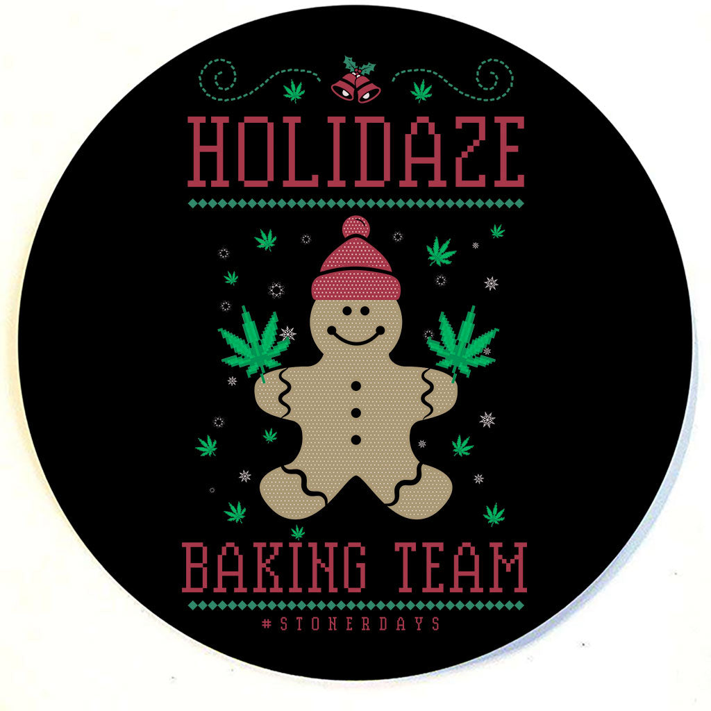 StonerDays Holidaze Baking Team Dab Mat with Gingerbread Design, Silicone, 1/4" Thick