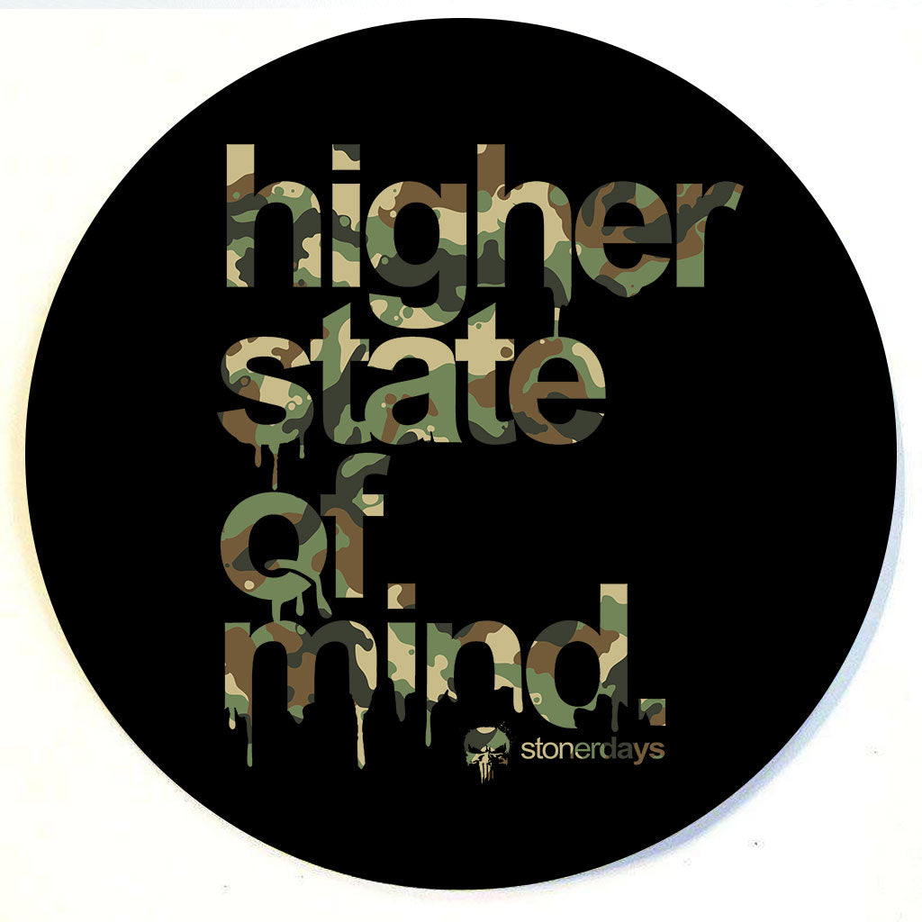 StonerDays Hsom Army Dab Mat in blue with durable polyester, rubber, silicone mix, 8" diameter, 1/4" thick, USA made.