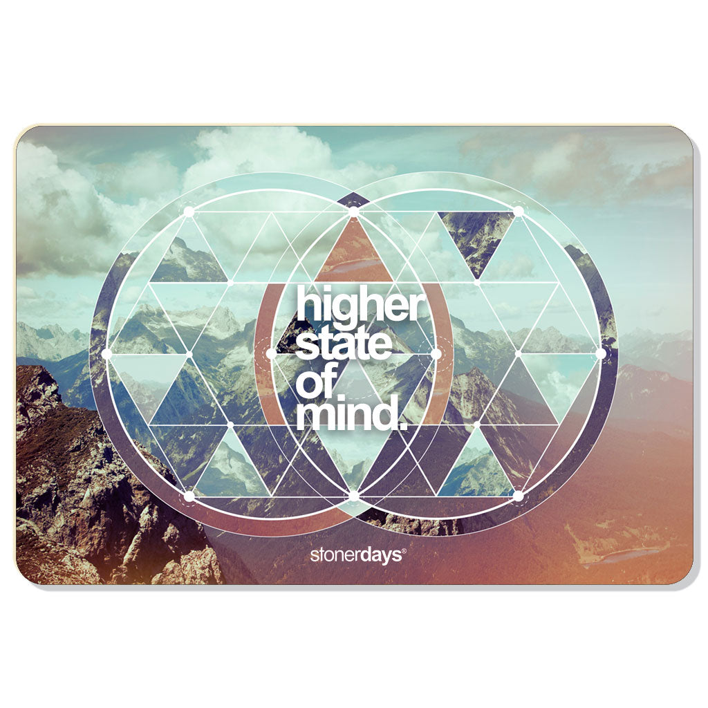 StonerDays Hsom Mountains Dab Mat, 12" x 8" with rubber base and polyester surface, top view