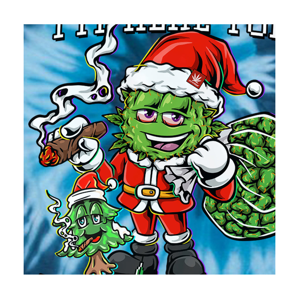 StonerDays blue tie-dye t-shirt with cartoon trees graphic, cotton, available in multiple sizes