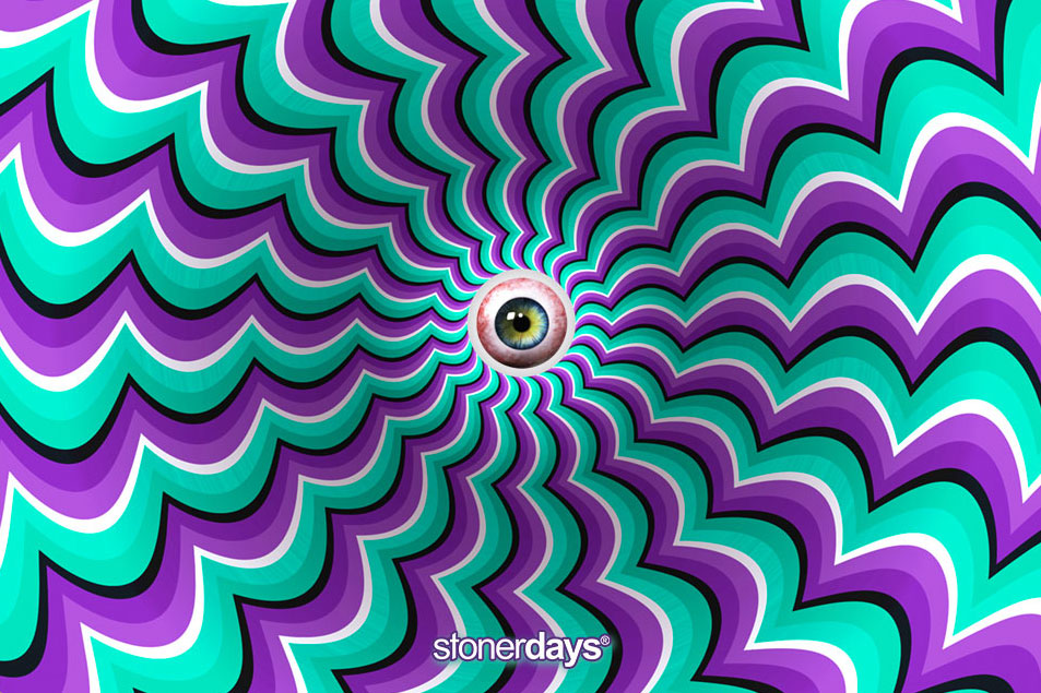 StonerDays Inner Eye Dab Mat with psychedelic pattern and rubber base, ideal for bongs