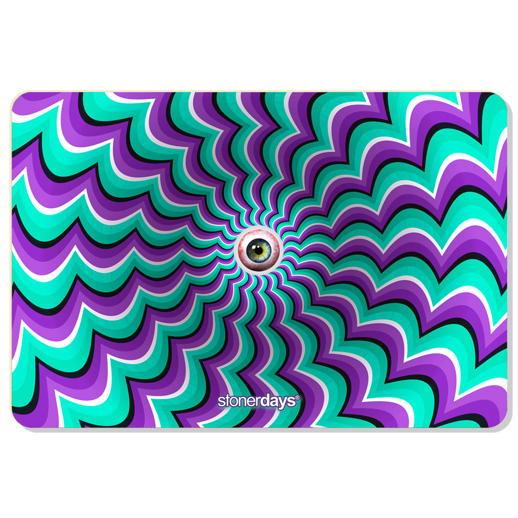 StonerDays Inner Eye Dab Mat with psychedelic pattern and rubber base, top view