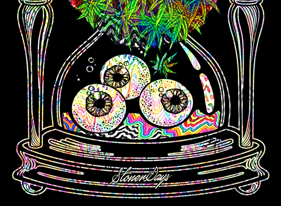 StonerDays 8" Trippy Hourglass Design Dab Mat with Vivid Colors and Rubber Base