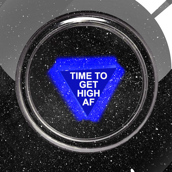 StonerDays Magic 8 Ball Dab Mat with bold blue triangle, 8" diameter, for bong stability