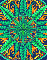 StonerDays Mandala #9 Dab Mat with vibrant psychedelic design, 8" diameter, front view