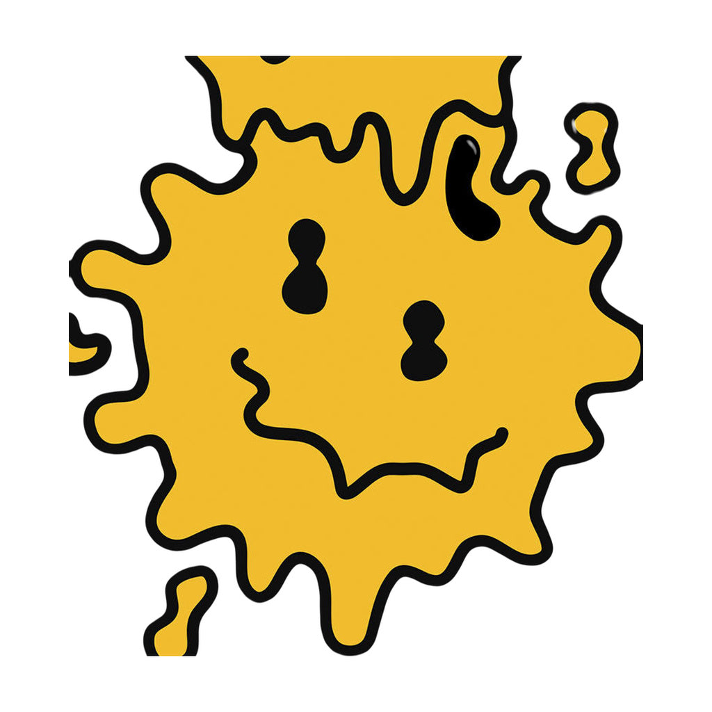 StonerDays Melted Faces Crop Top Hoodie graphic with black background