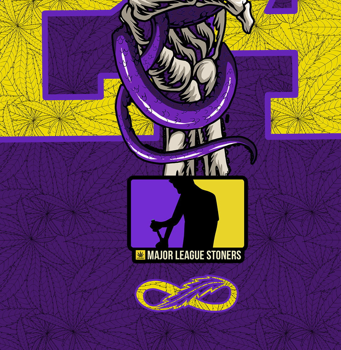 StonerDays Mls Mamba Dab Mat, 8" Diameter, Vibrant Purple and Yellow Design