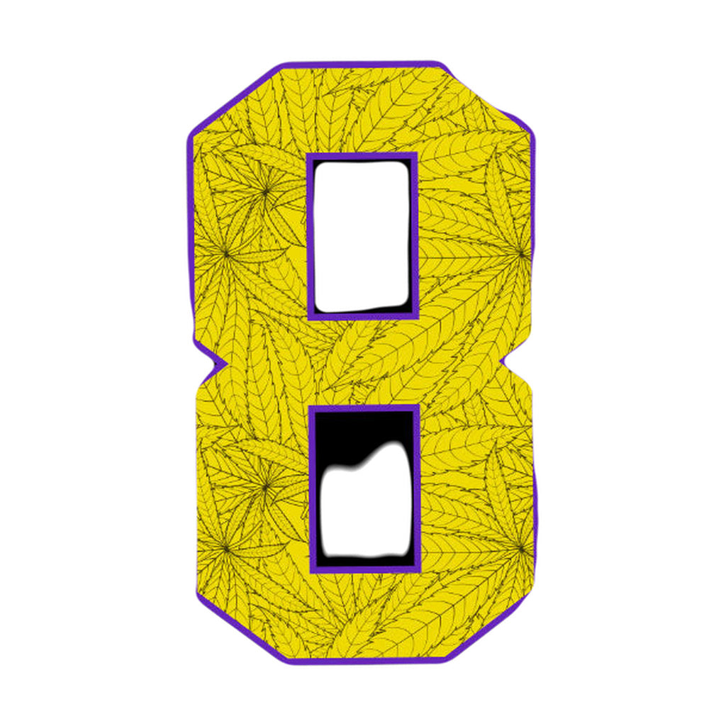 StonerDays Mls Mamba Racerback design close-up with yellow cannabis leaf motif