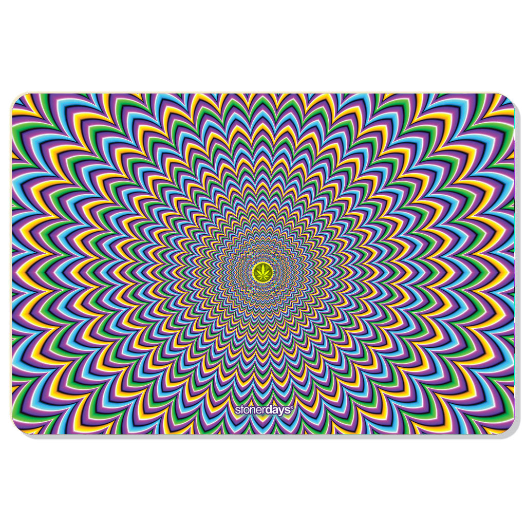 StonerDays Optical Illusion Dab Mat, 1/4" thick polyester and rubber, vibrant multicolor design