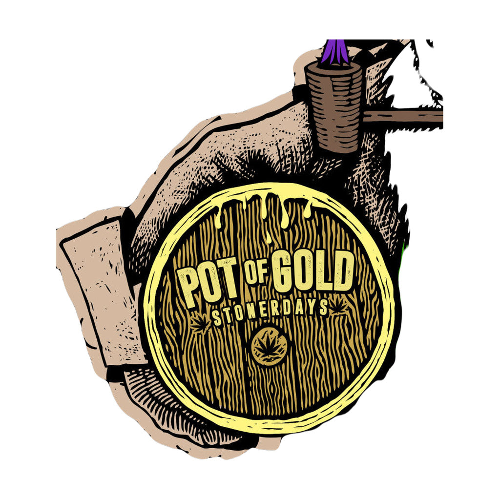 StonerDays Pot Of Gold Crop Top Hoodie with green accents and cotton material