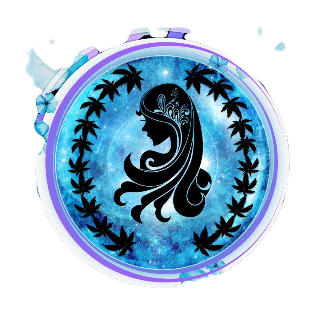 StonerDays Pretty Baked Highness Crop Top Hoodie with vibrant purple cannabis design