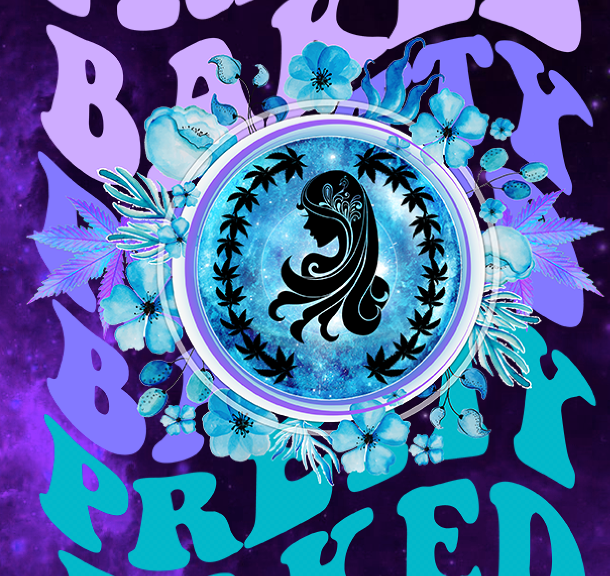 StonerDays Pretty Baked Highness 8" Dab Mat with vibrant psychedelic design, ideal for bong stability