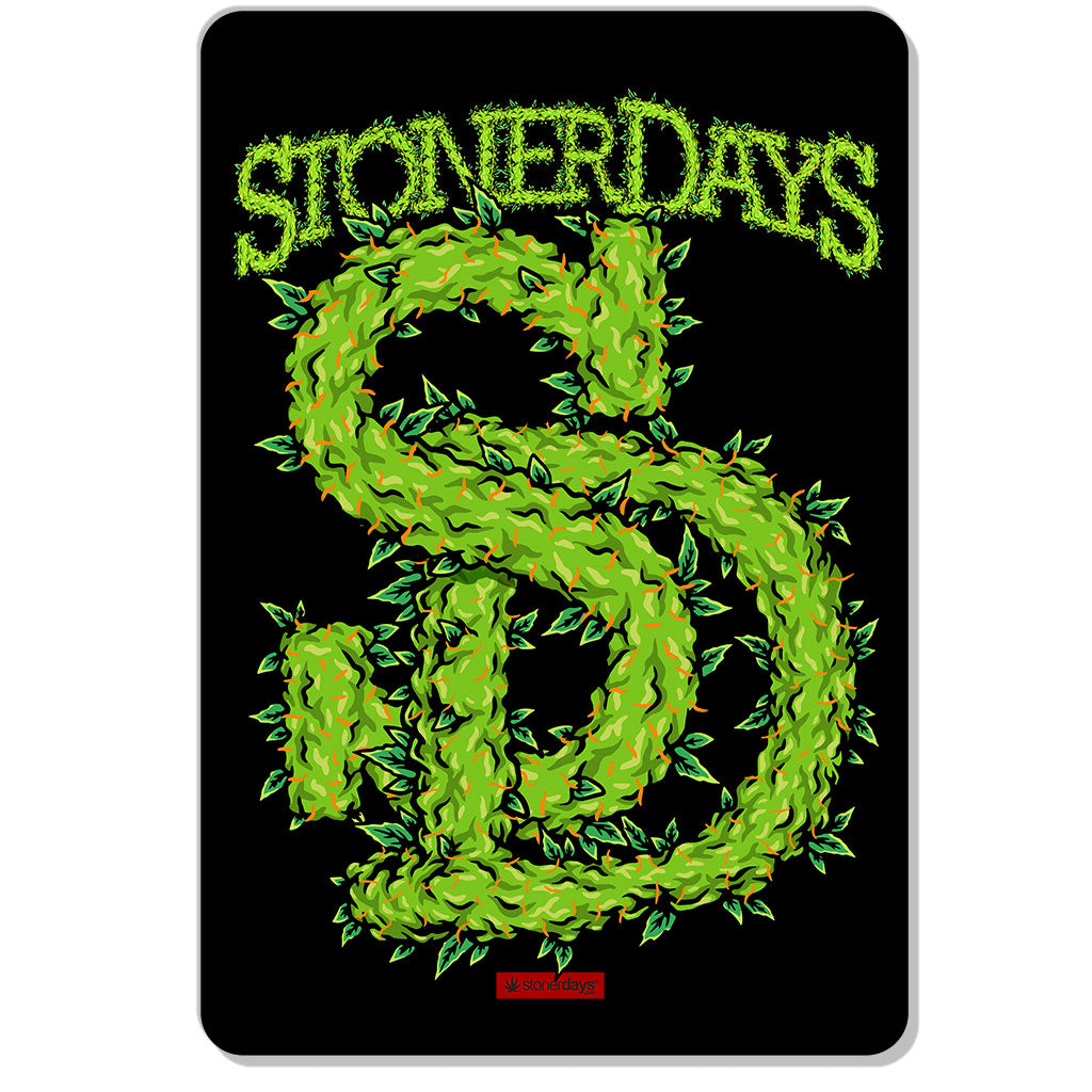 StonerDays Leafy Logo Dab Mat, 8" Diameter, Polyester & Rubber, Top View