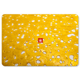 StonerDays Shatter Slab Dab Mat with rubber base and polyester surface, top view on white