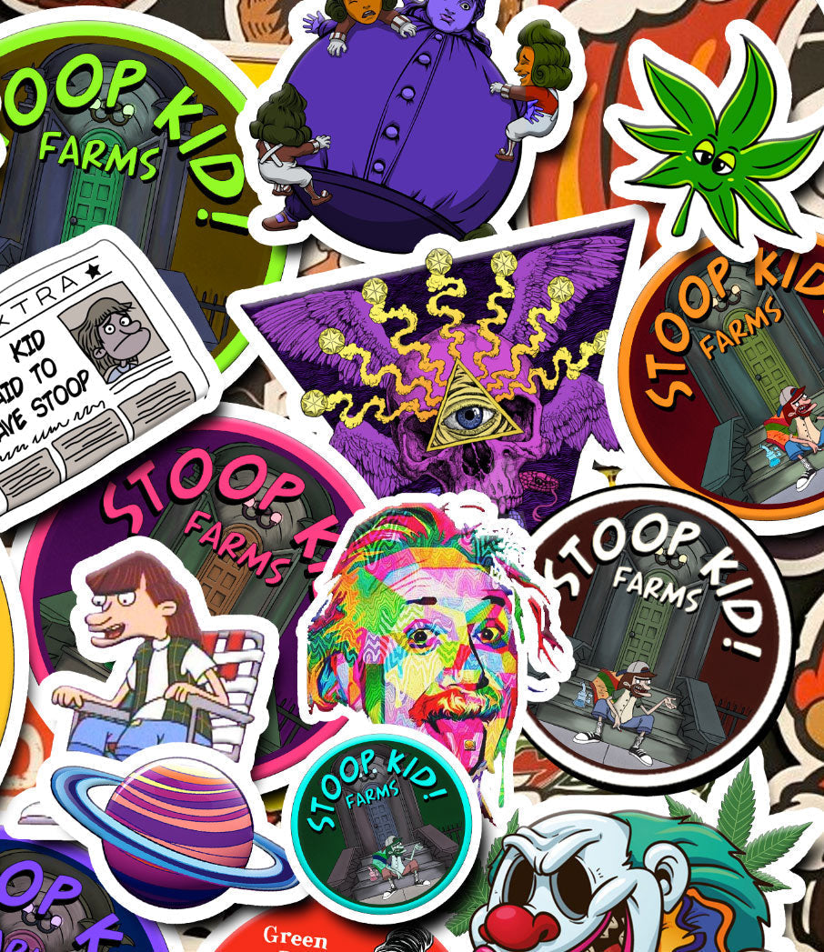 StonerDays Stoop Kid Farms 12x8" Large Dab Mat with colorful, eclectic designs