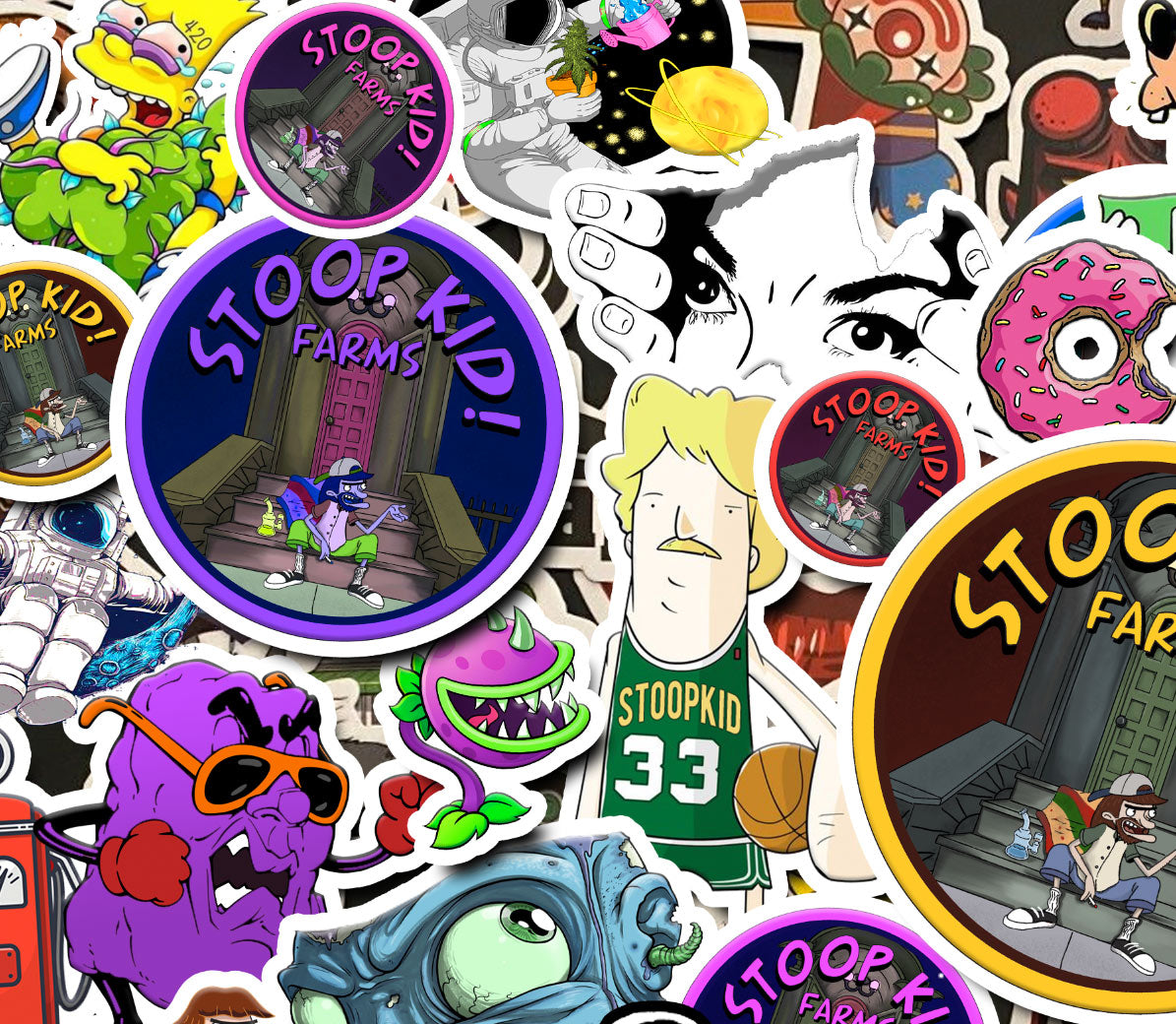 StonerDays Stoop Kid Farms 12x8" Large Dab Mat with colorful pop culture designs