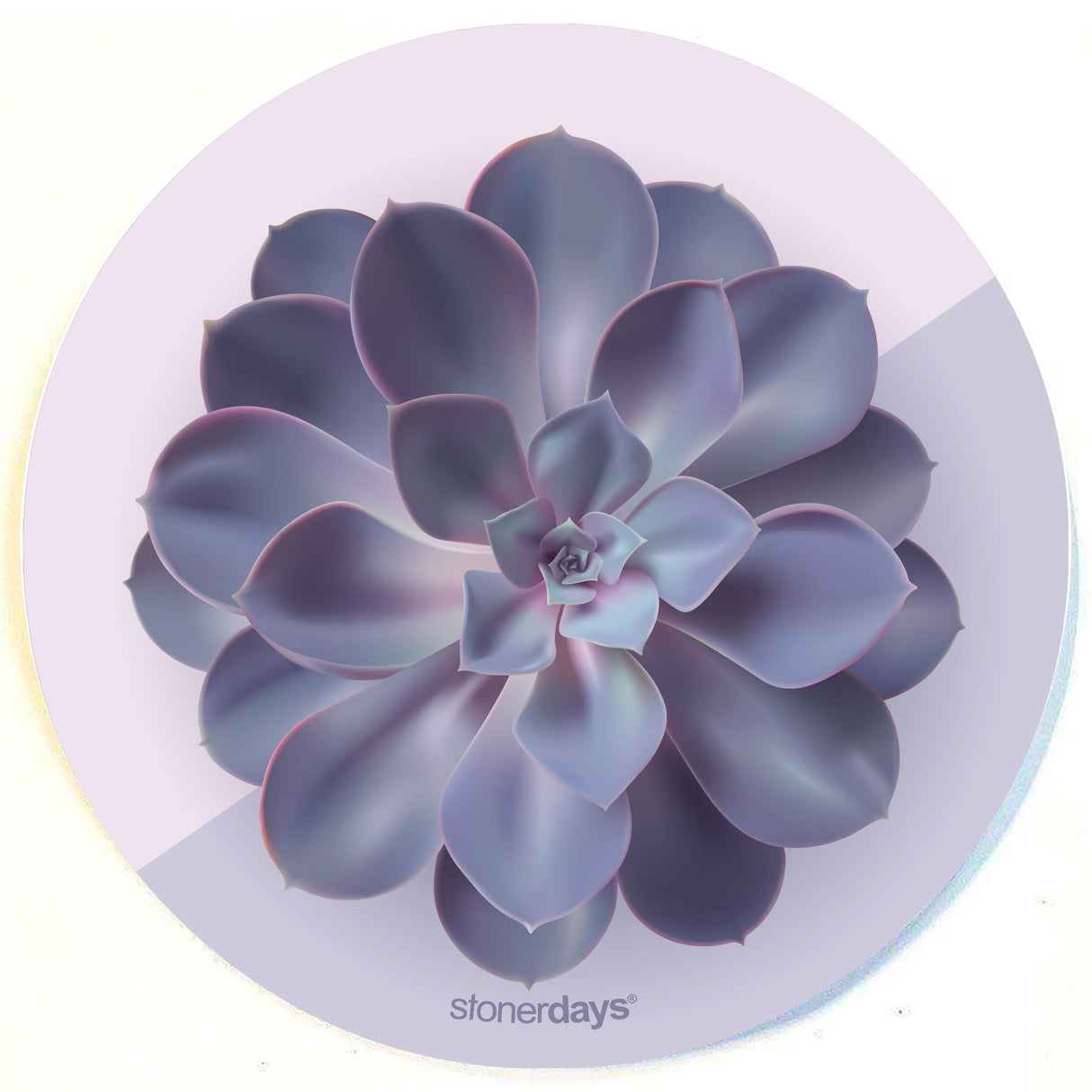 StonerDays Succulent Purps Dab Mat with 8" Diameter, Rubber Base, Top View