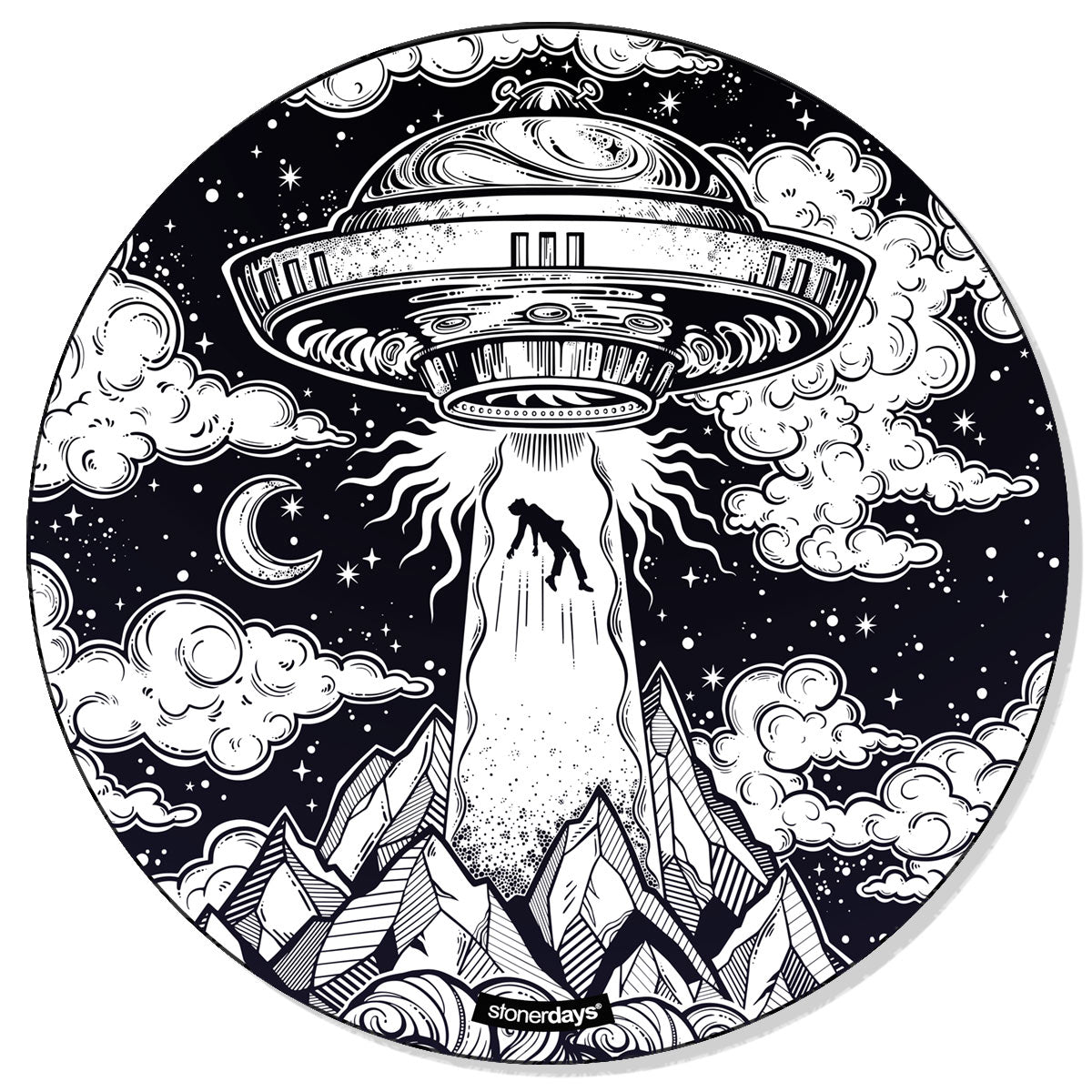 StonerDays 8" Take Me To Your Dealer Dab Mat with Alien and UFO Design, Non-slip Rubber Base