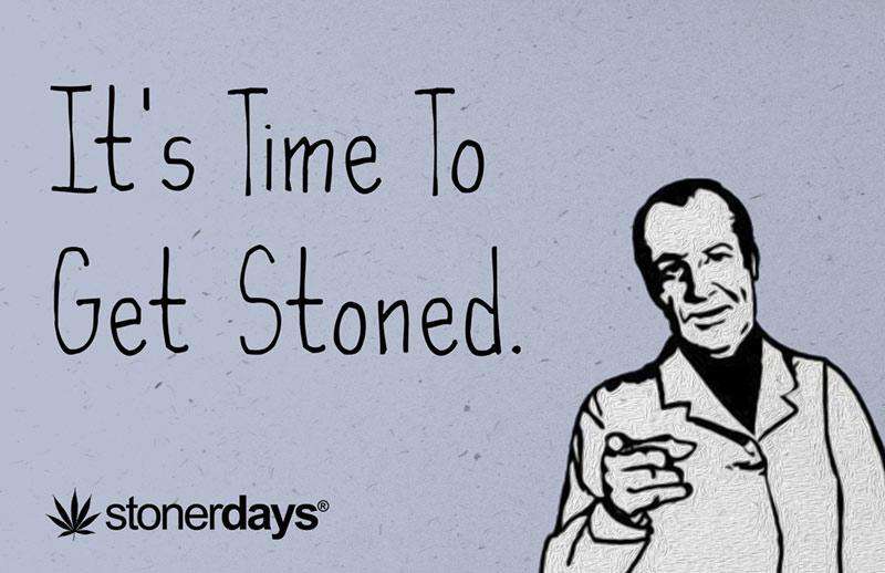 StonerDays Hemp Playing Cards with 'Time To Get Stoned' slogan, front view on textured background