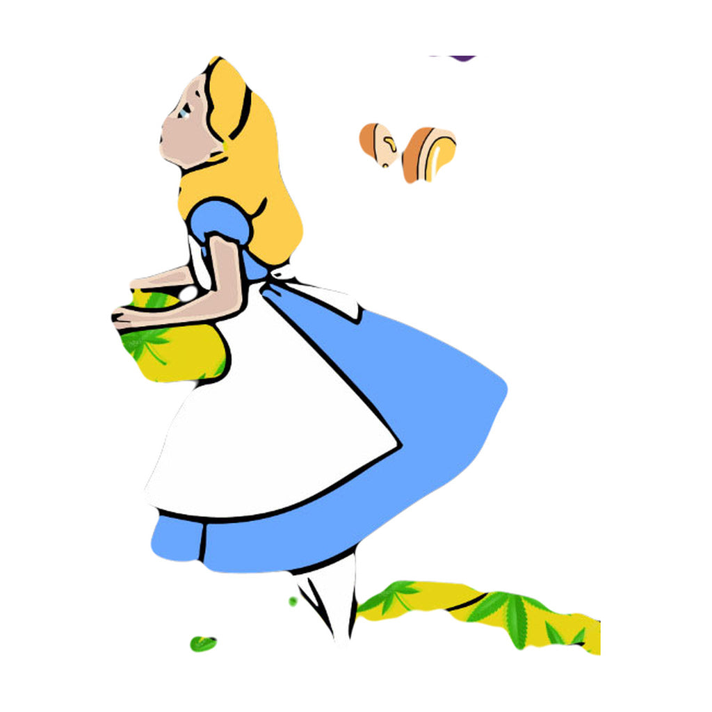 StonerDays 'We're All Mad Here' men's long sleeve with Alice in Wonderland inspired cannabis design