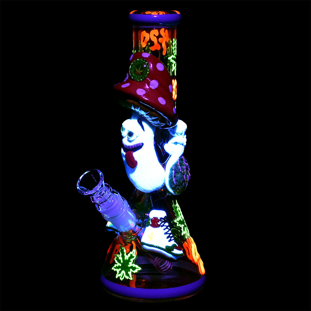 Pulsar Stoney Shroom Bro Water Pipe with 3D Mushroom Design, Beaker Style, Borosilicate Glass