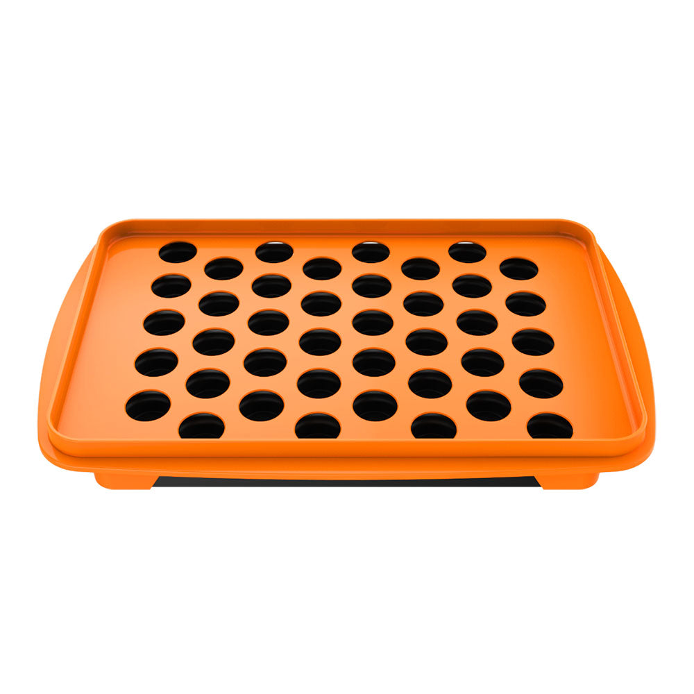 Storz & Bickel orange dosing capsule filling set for vaporizers, top view on white background