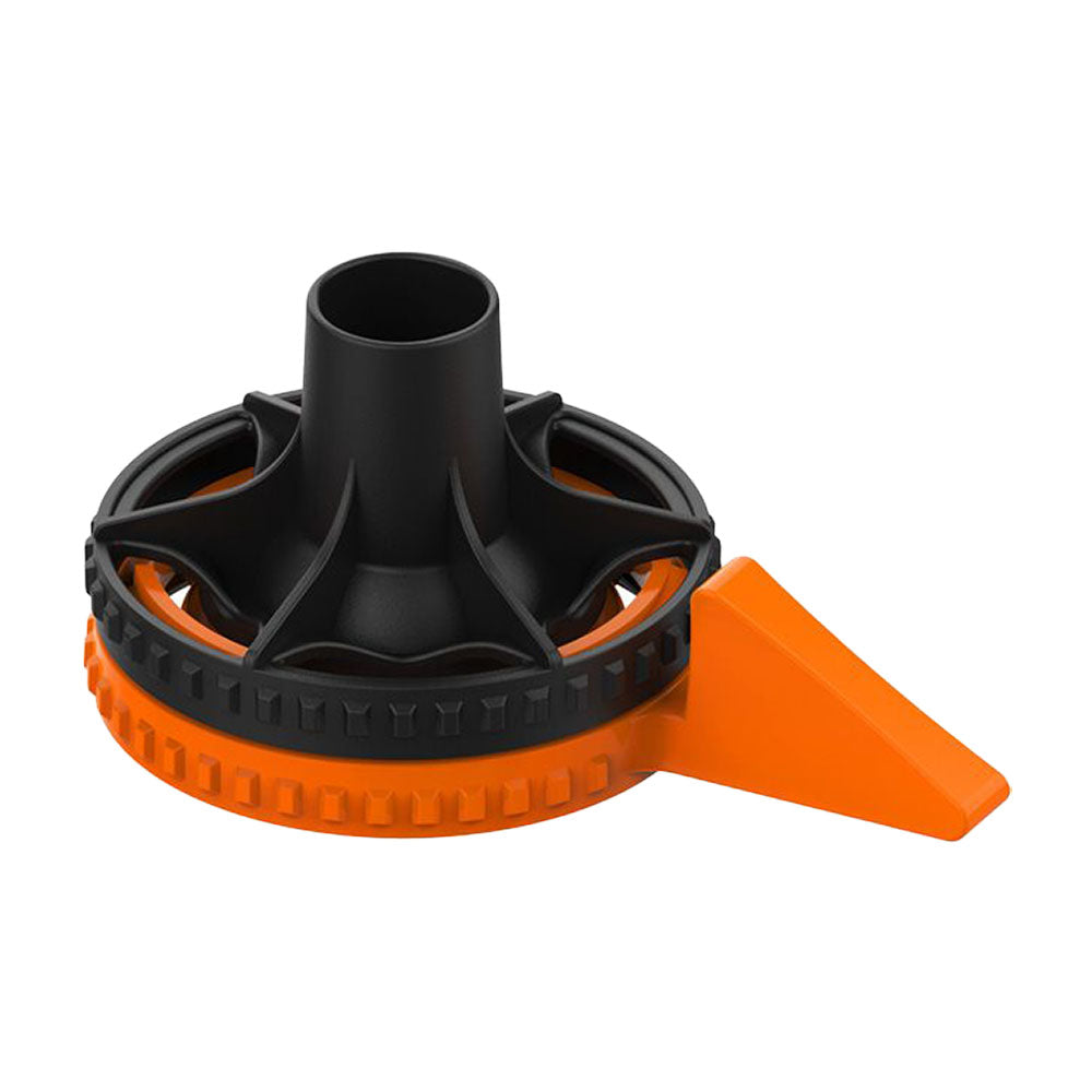 Storz & Bickel Plenty vaporizer dosing capsule filling chamber with orange handle, top view