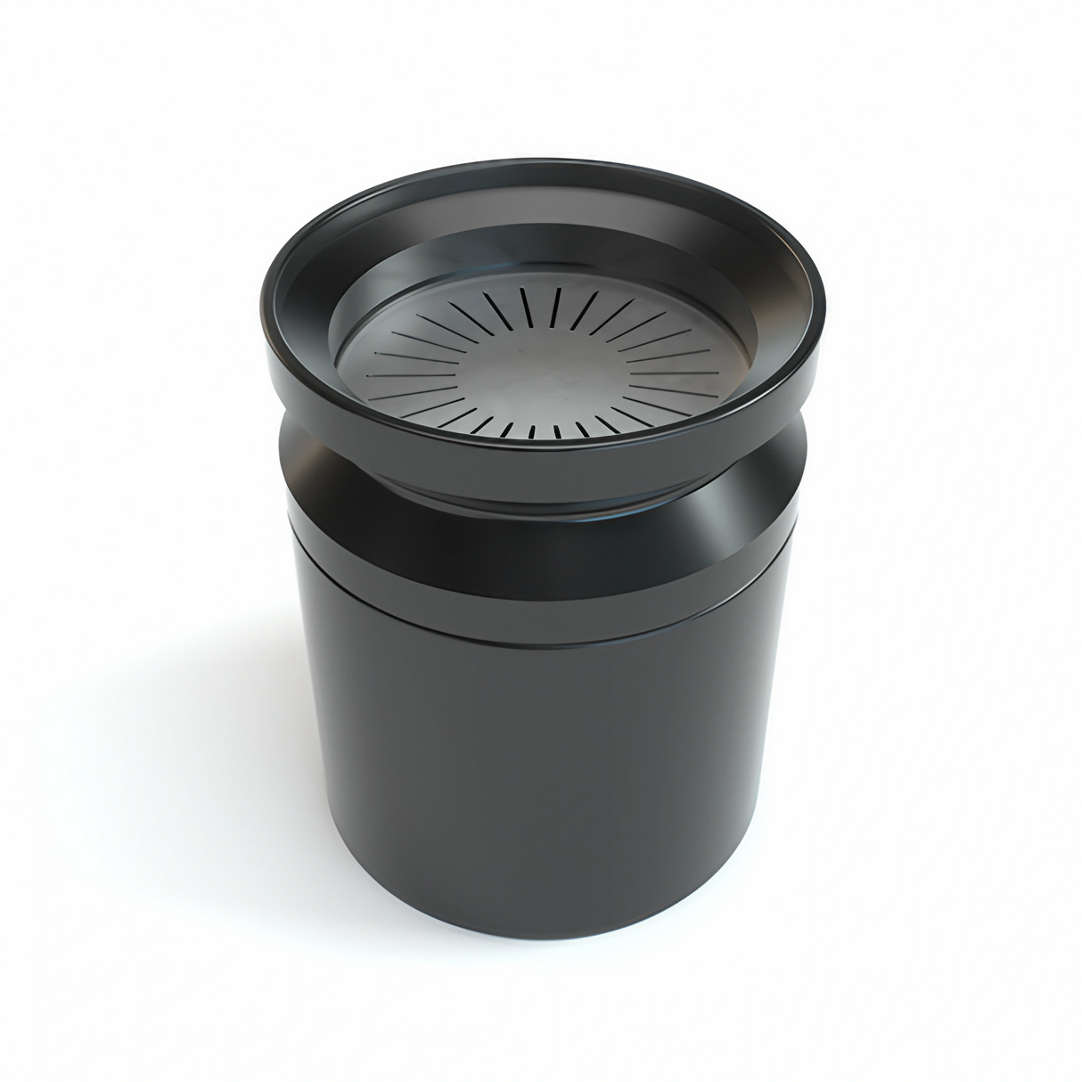 Stündenglass Hookah Bowl in black, portable 8" design for dry herbs, top view on white background