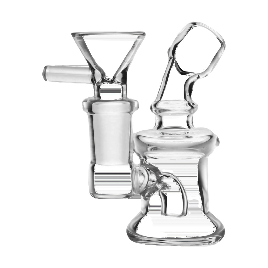 Portable Super Nano Travel Rig Bubbler, 3.15" Borosilicate Glass, 90 Degree Joint