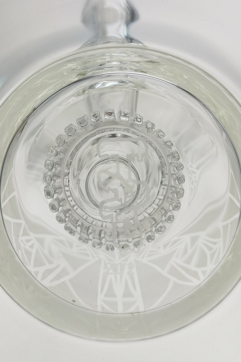 TAG 10" Bent Neck Bong with Matrix Diffuser, Clear Borosilicate Glass, Top View