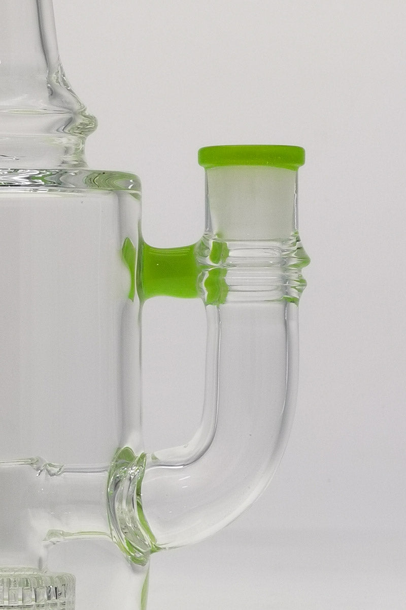 TAG 10" Bent Neck Bong with Slyme Accents and Matrix Diffuser, Close-up Side View