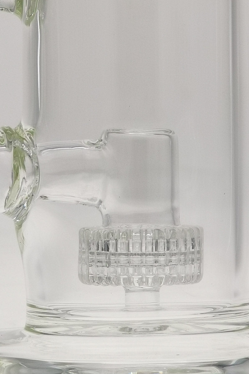 Close-up of TAG 10" Bent Neck Bong with Matrix Diffuser and 14MM Female Joint