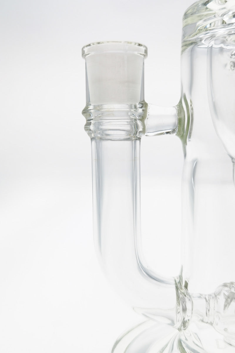 Close-up of TAG 10" Klein Incycler showing 14MM Female joint and Super Slit Puck Percolator